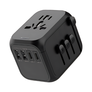 Adaptor Universal de Călătorie cu 5 Porturi de Încărcare — 2 USB-A, 2 USB-C, Compatibil US/UK/EU/AU/Asia
