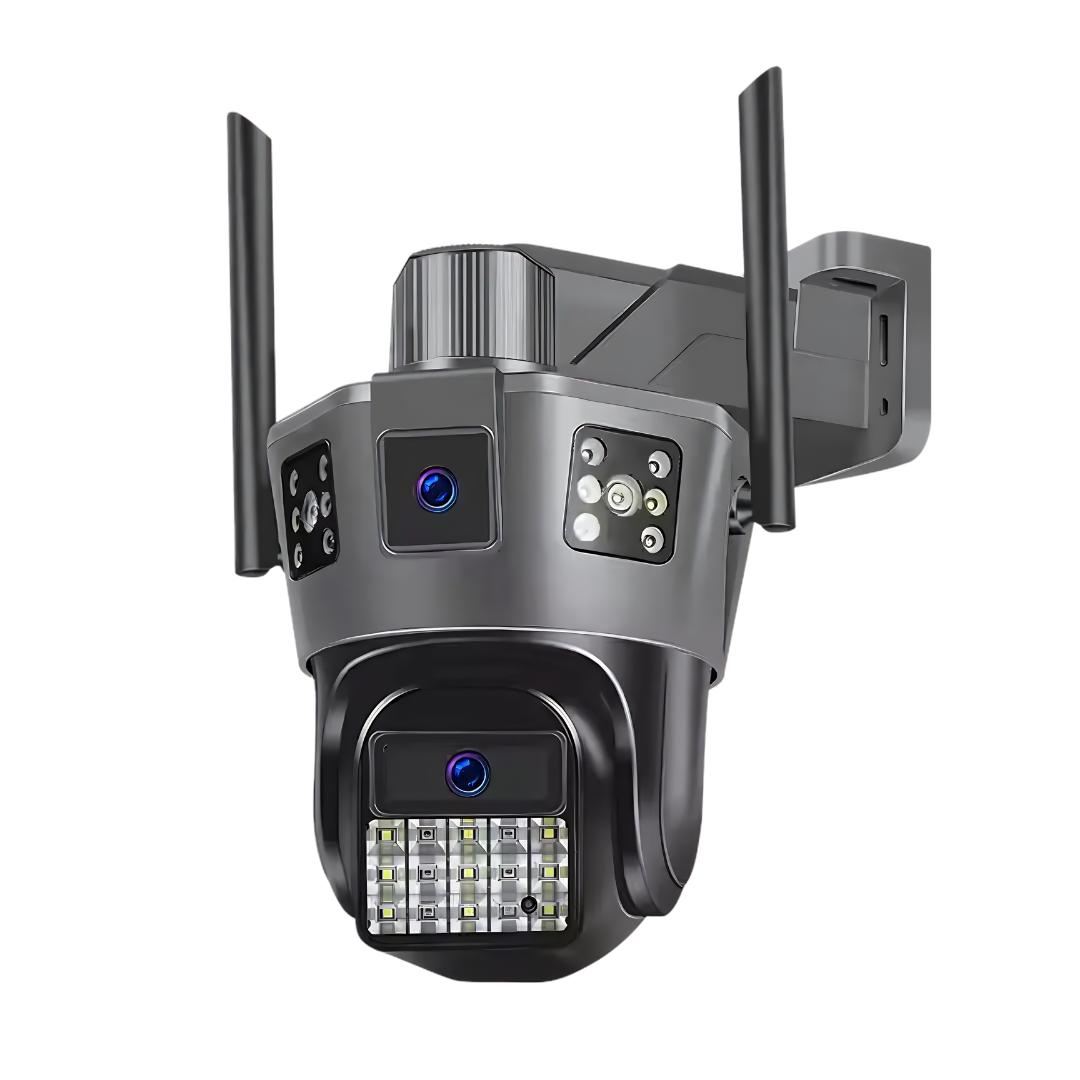 Cameră Supraveghere 4G V380 8MP Duală PTZ, Rotire 355°, Audio Bidirecțional