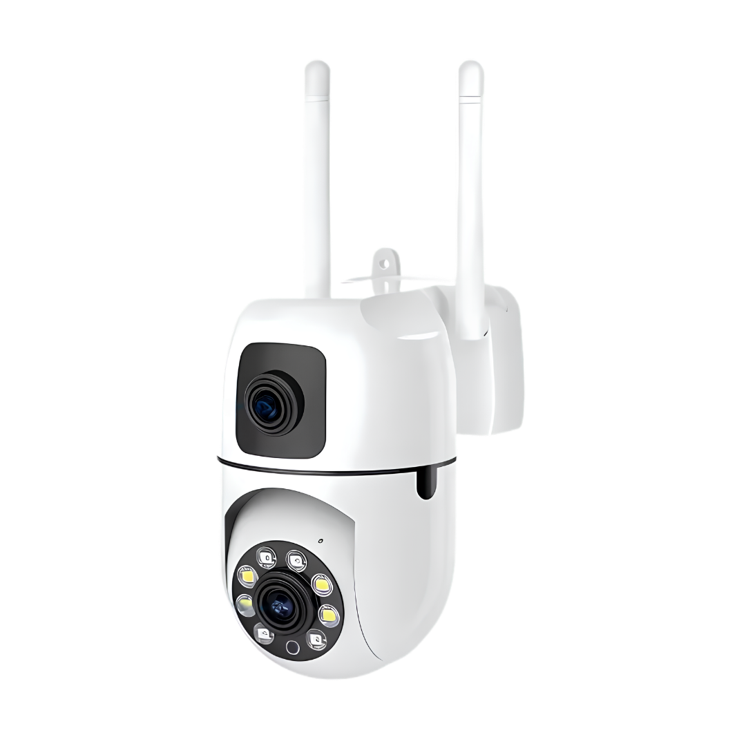Cameră Supraveghere WiFi V380 6MP Duală PTZ, Rotire 270°, Audio Bidirecțional
